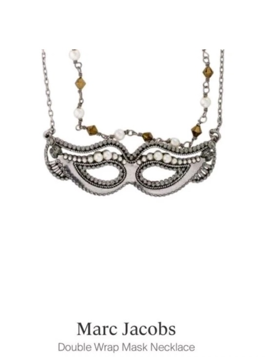Marc Jacobs Jewelry - Marc Jacobs Silver Mask Pendant Necklace with Pearl Beads Y2K